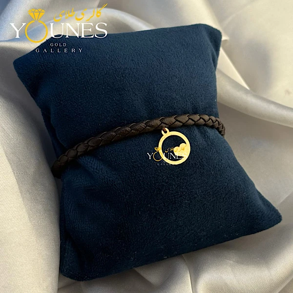 دستبند چرم ارا طلا